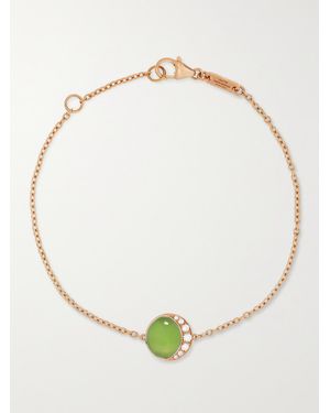 David Morris Fortuna 18-Karat Rose, Chrysoprase And Diamond Bracelet - White