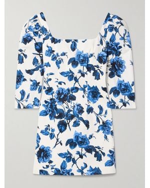 Cara Cara Belinda Floral-Print Cotton-Blend Mini Dress - Blue