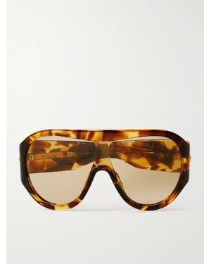 Bottega Veneta Oversized Aviator-Style Acetate Sunglasses - Natural