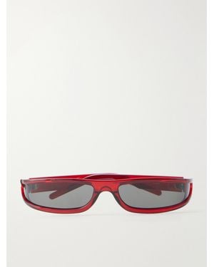Rick Owens Wrap Around Acetate Sunglasses - Red