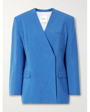Esse Studios Homme Double-Breasted Oversized Woven Blazer - Blue