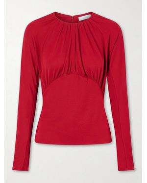 Rabanne Bluse Aus Chiffon Mit Raffungen - Rot
