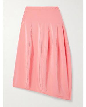 Tibi Asymmetric Taffeta Midi Skirt - Pink