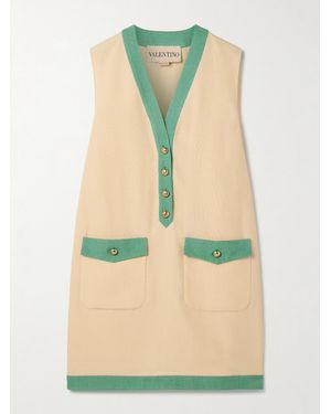 Valentino Garavani Two-Tone Canvas Mini Dress - Green