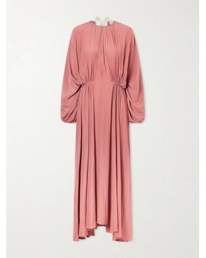 Lanvin Open-Back Woven Maxi Dress - Pink