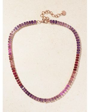SHAY Ombré Eternity 18-Karat Rose Multi-Stone Necklace - Natural
