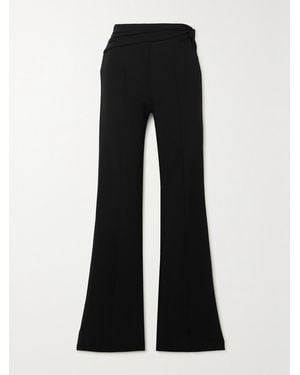 GAUGE81 Afega Asymmetric Stretch-Jersey Flared Trousers - Black