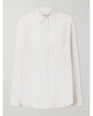 Blazé Milano Kris Anabas Pinstriped Silk Shirt - Blanc