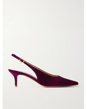 Gianvito Rossi Robbie Sling 55 Kitten Heel Slingback Pumps - Purple