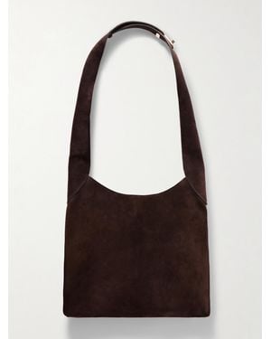 Gabriela Hearst Small Suede Shoulder Bag - White