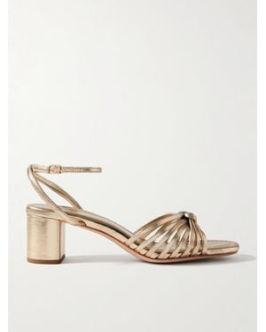 Loeffler Randall Net Sustain Olivia Knotted Metallic Leather Sandals - Natural