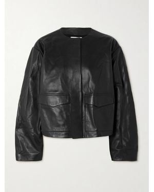 St. Agni Utility Cocoon Leather Jacket - Black