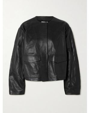 St. Agni Utility Cocoon Lederjacke - Schwarz