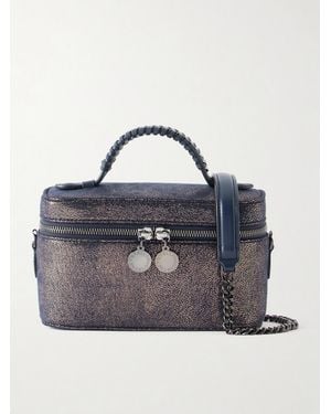 Stella McCartney Falabella Vanity Metallic Vegetarian Suede Shoulder Bag - Blue