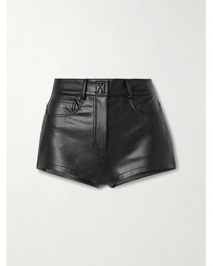 Norma Kamali Leather-Like Shorts - Black