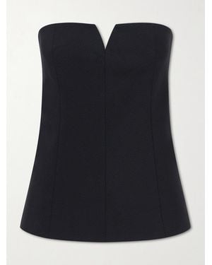 St. Agni Strapless Pinstriped Woven Top - Black