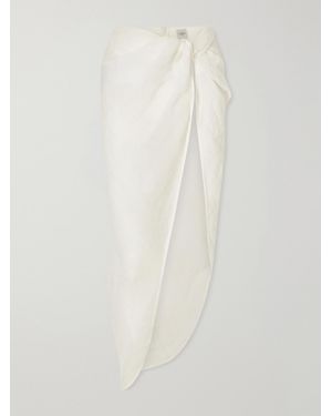 LeKasha Qaraya Light Linen Pareo Skirt - White