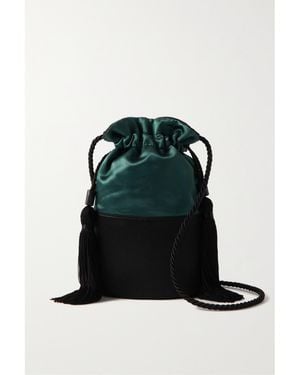 Hunting Season Lola Two-Tone Satin Bucket Bag - Black