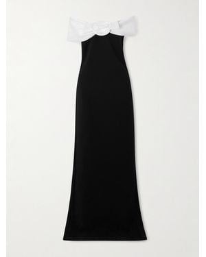 Self-Portrait Schulterfreies, Rückenfreies Maxikleid Aus Crêpe Und Faille - Schwarz