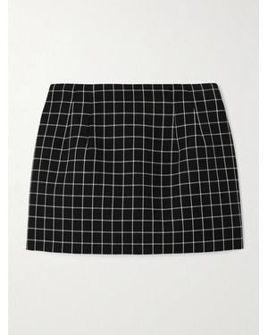 Wardrobe NYC Contour Checked Wool-Twill Mini Skirt - Black