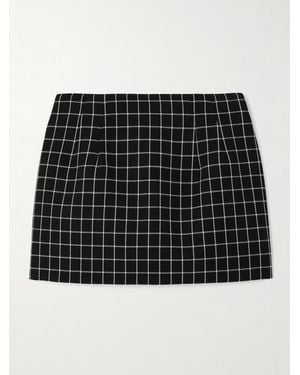 Wardrobe NYC Contour Checked Wool-Twill Mini Skirt - Black