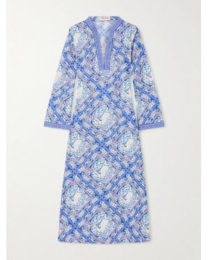 Emporio Sirenuse Giada Printed Cotton-Voile Cover-Up - Blue