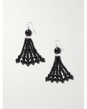 Le Sundial Venice Opera Tasseled Onyx Earrings - Noir