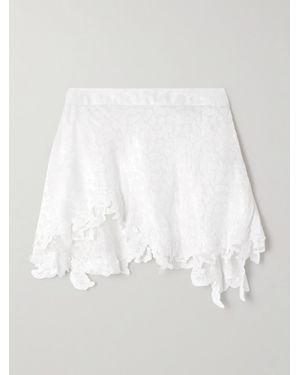 Isabel Marant Reana Lace-Trimmed Satin-Jacquard Mini Skirt - White