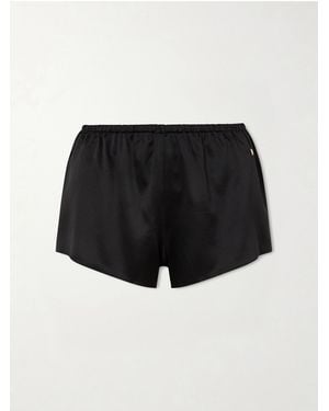 ÉTERNE Lane Silk-Blend Satin Shorts - Black