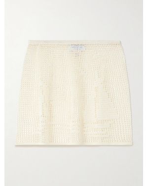 Calle Del Mar Nautical Crocheted Mini Skirt - Natural
