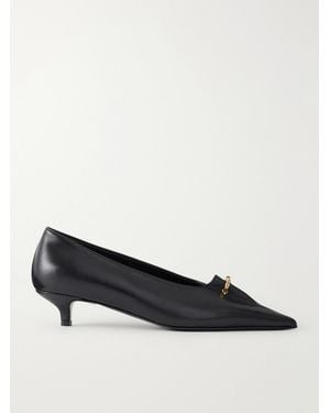 TOTEME 35 Embellished Leather Court Shoes - Black