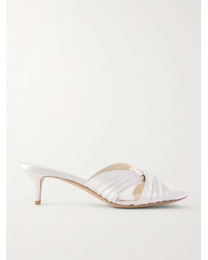 Le Monde Beryl Antonia Satin Mules - Natural