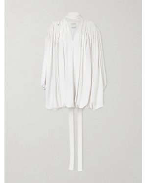Calvin Klein Allegra Belted Silk Crepe De Chine - White