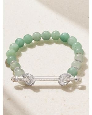 ANANYA Bracelet En Or Blanc Carats (750/1000) Et Pierres Multiples Chakra - Vert