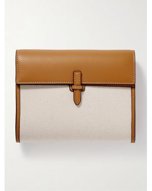 Hunting Season Canvas And Leather Clutch - Natural