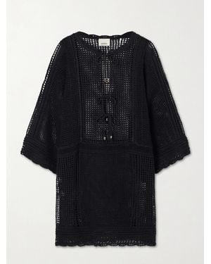 Isabel Marant Metina Crocheted Cotton-Blend Mini Dress - Black