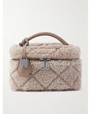 Brunello Cucinelli Leather-Trimmed Shearling Tote - Brown