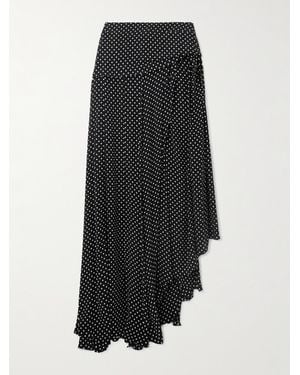 Balenciaga Asymmetrischer Maxirock Aus Crêpe Mit Polka-Dots - Schwarz