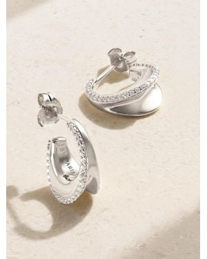 BY PARIAH O Huggies Mini Recycled Sterling Sapphire Hoop Earrings - Natural