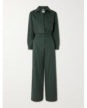 Rivet Utility Boyfriend Jumpsuit Aus Baumwoll-Canvas - Grün
