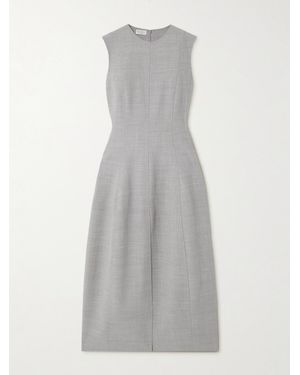 Brunello Cucinelli Panelled Wool Midi Dress - Grey