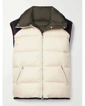 Loro Piana Andry Reversible Two-Tone Quilted Shell Down Vest - Black