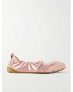 Chloé Kick Suede-Trimmed Satin Trainers - Pink