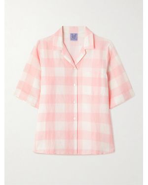 Thierry Colson Zouk Checked Linen And Cotton-Blend Shirt - Pink
