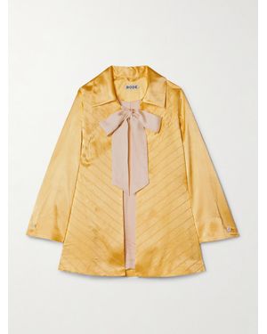 Bode Goldenrod Jacke Aus Satin Mit Steppmuster Und Schluppe - Mettallic
