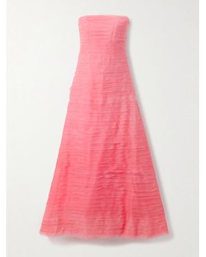 Aje. Soundscape Trägerlose, Mehrlagige Robe Aus Chiffon - Pink