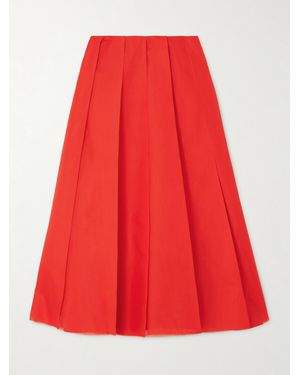 Altuzarra Dex Pleated Silk-Organza Midi Skirt - Red