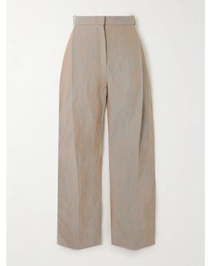 TOVE Aleen Pleated Hemp Straight-Leg Trousers - Natural