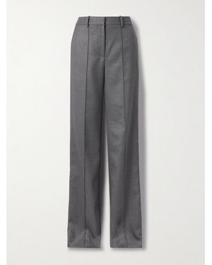 Adam Lippes Wyatt Wool-Blend Twill Straight-Leg Pants - Gray