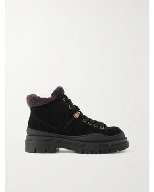See By Chloé Maeliss Shearling-Lined Suede Ankle Boots - Black